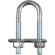 NATIONAL MFG/SPECTRUM BRANDS HHI U-Bolt with Mounting Plates, 1/4 in, 3/4 in Wd, 2-1/2 in Ht, Zinc Plated Steel N222-075